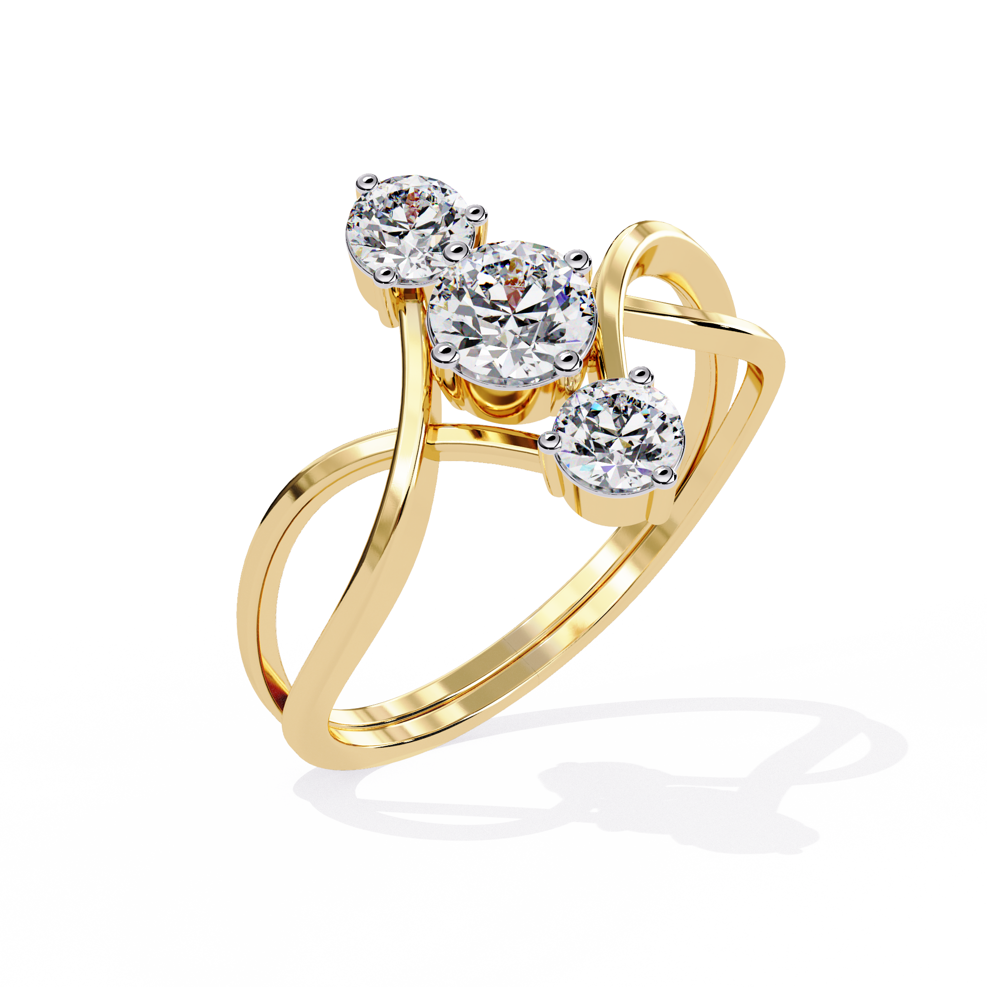 Solitairekart – 0.65 CT Lab Grown Diamond Infinity Twist Ring | 14K Yellow Gold